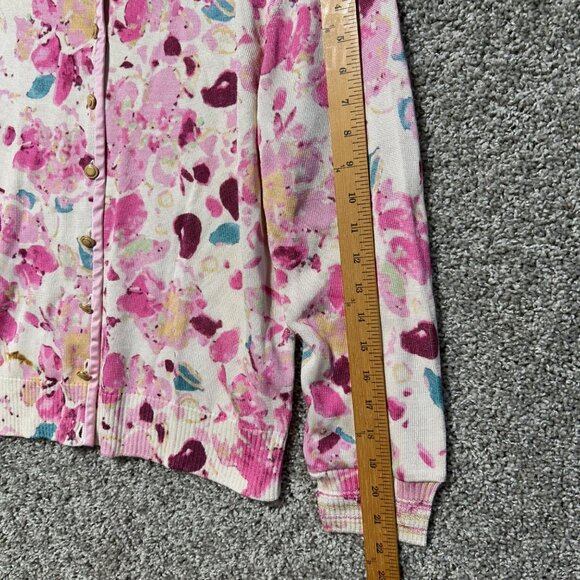 ST JOHN COLLECTION Women's Medium Floral Cardigan Sweater - Picture 6 of 8